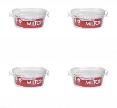MILTON Plastic Grocery Container  - 320 ml(Pack of 4, White)