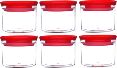 Home-pro Plastic Grocery Container  - 500 ml(Pack of 6, Red)