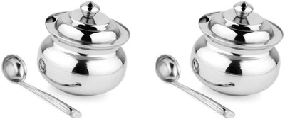 Gunkari Stainless Steel Tea Coffee & Sugar Container  - 100 ml(Pack of 2, Silver)