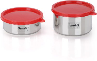 Sumeet Steel Utility Container  - 400 ml, 650 ml(Pack of 2, Red)