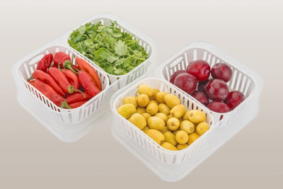 Actilife Plastic Fridge Container  - 2500 ml(Pack of 2, Clear)