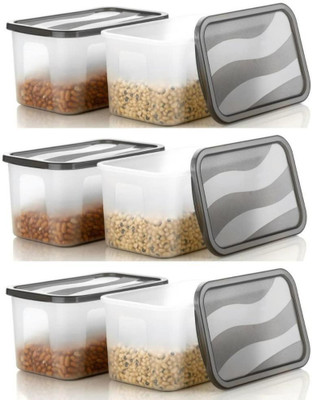 KDZONE Plastic Grocery Container  - 2000 ml(Pack of 6, Clear)