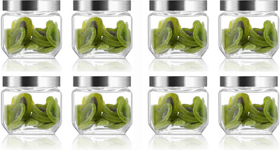 Avastro Glass Grocery Container  - 600 ml(Pack of 8, Clear)