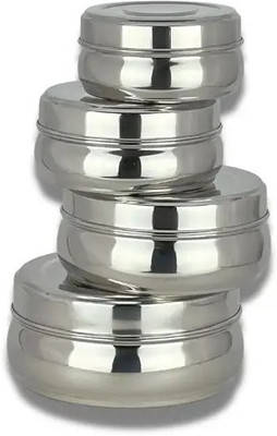 UNIWELL Stainless Steel Utility Container  - 2500 ml(Pack of 4, Silver)