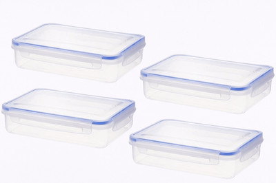 Flipkart SmartBuy Plastic Grocery Container  - 1100 ml(Pack of 4, White)