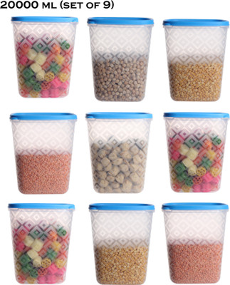 Loknath Plastic Grocery Container  - 2000 ml(Pack of 9, Blue)