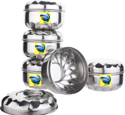 r777k Stainless Steel Grocery Container  - 200 ml(Pack of 5, Silver)