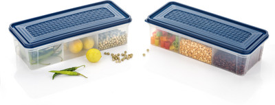 EMBICON Plastic Fridge Container  - 2000 ml(Pack of 2, Blue)