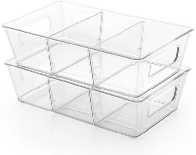 Penario Plastic Cookie Jar  - 500 ml(Pack of 2, Clear)