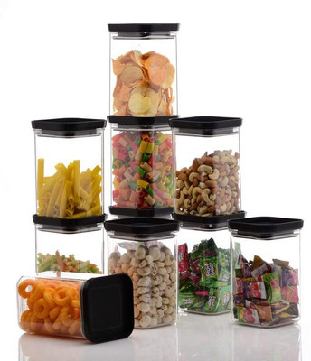 Nestland - Make Your Self a Priority Plastic Fridge Container  - 1100 ml(Pack of 10, Black)