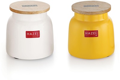 HAZEL Iron Utility Container  - 750 ml(Pack of 2, Yellow, White)