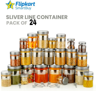 Freshmate Plastic Grocery Container  - 250 ml, 350 ml, 650 ml, 1200 ml(Pack of 24, Transparent)