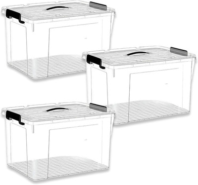 AshandRoh Plastic Utility Container  - 7 kg(Pack of 3, Transparent)