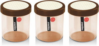 NAYASA Plastic Grocery Container  - 1500 ml(Pack of 3, Brown)