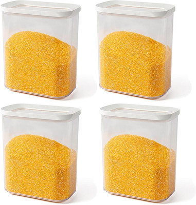 pepplo Plastic Grocery Container  - 1500 ml(Pack of 4, White)
