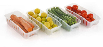 Flipkart SmartBuy Plastic Fridge Container  - 2000 ml(Pack of 4, Clear)