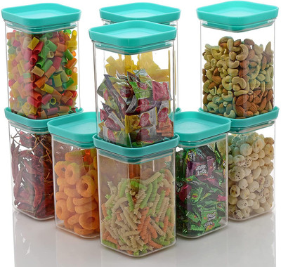 SARAZA Plastic Grocery Container  - 1100 ml(Pack of 12, Green)
