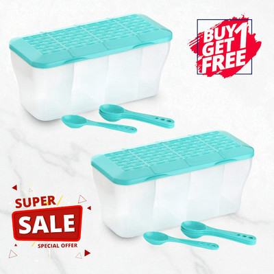 ALFABERRY Plastic Cookie Jar  - 1800 ml(Pack of 2, Green)