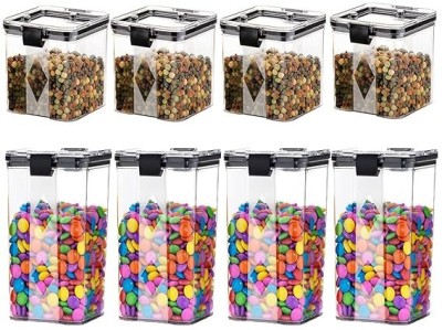 VALTUJA Plastic Cookie Jar  - 1100 ml(Pack of 2, Multicolor)