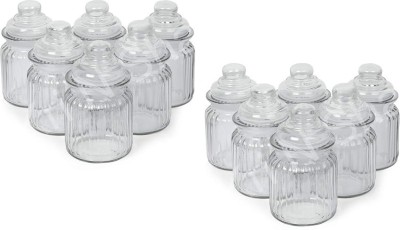 Zigmo Glass Grocery Container  - 350 ml(Pack of 12, Clear)