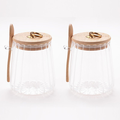 KUBER INDUSTRIES Glass Utility Container  - 635 ml(Pack of 2, Clear)