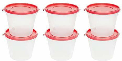 Cutting EDGE Plastic Grocery Container  - 1000 ml(Pack of 6, Clear, Red)