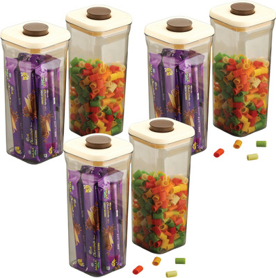 HAZEL Plastic Utility Container  - 1600 ml(Pack of 6, Off White)