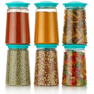 Swanoll Plastic Grocery Container  - 1100 ml(Pack of 6, Green)