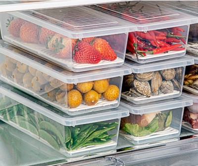 patel brothers Plastic Fridge Container  - 1500 ml(Pack of 6, White)