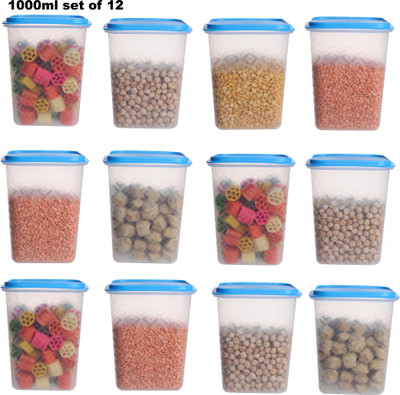 Loknath Plastic Utility Container  - 1000 ml(Pack of 12, Blue)