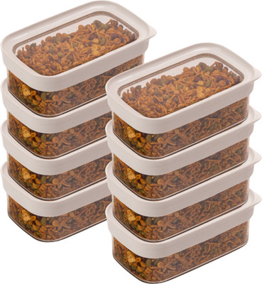 Stacpro Polypropylene, Plastic Grocery Container  - 500 ml(Pack of 8, White)