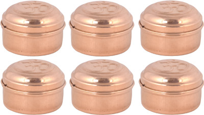 Shivshakti Arts Copper Utility Container  - 100 ml(Pack of 6, Brown)