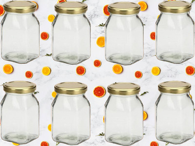 AFAST Glass Grocery Container  - 400 ml(Pack of 8, Clear)