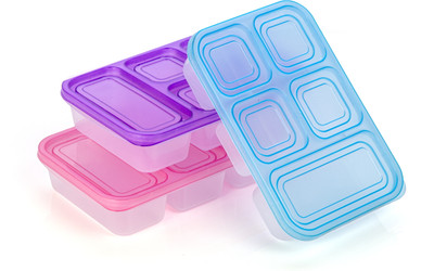 2Mech Plastic Fridge Container  - 1000 ml(Pack of 3, White)