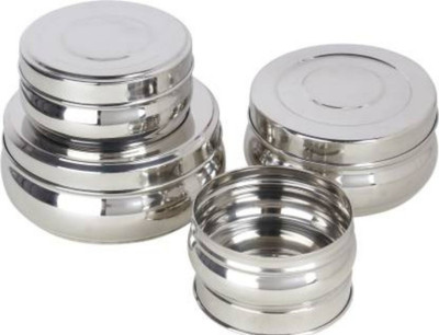 RBGIIT Steel Utility Container  - 250 ml, 350 ml, 500 ml, 750 ml(Pack of 4, Silver)