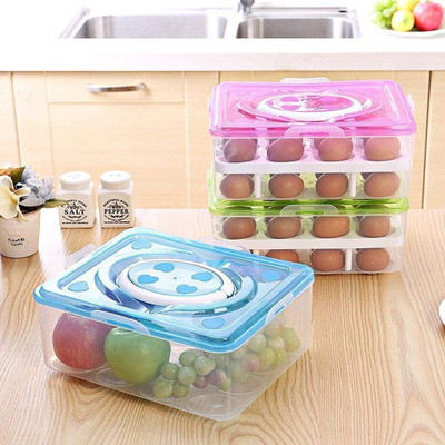 Home Brilliant Plastic Egg Container  - 2.6 dozen(Multicolor)