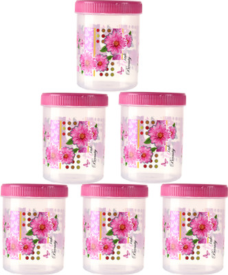 KUBER INDUSTRIES Plastic Utility Container  - 1000 ml(Pack of 6, Pink)