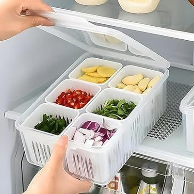 SoftBliss Plastic Fridge Container  - 2300 ml(Transparent)