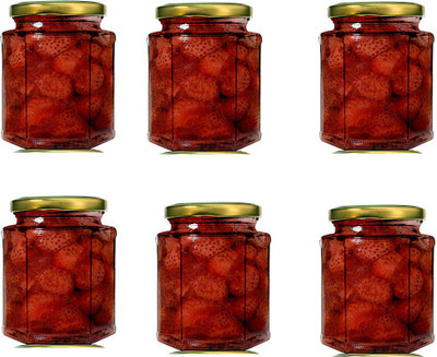 AFAST Glass Cookie Jar  - 400 ml(Pack of 6, Clear)