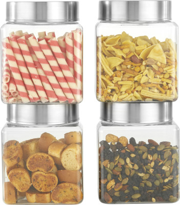 KOLORR Plastic Grocery Container  - 1400 ml(Pack of 4, Clear)