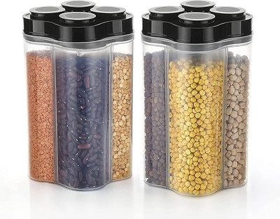 MAAKI Plastic Utility Container  - 2500 ml(Pack of 2, Black)