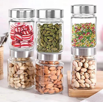 Avresta Glass Grocery Container  - 300 ml(Pack of 6, Clear)