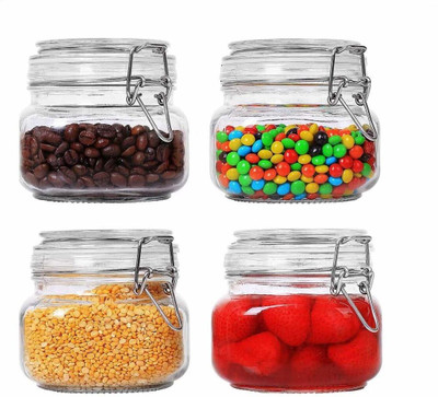 HISTOWX Glass Utility Container  - 500 ml(Pack of 4, Clear)
