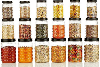 Flipkart SmartBuy Plastic Grocery Container – 300 Ml, 650 Ml, 1200 Ml  (Pack Of 18, Black) For Rs. 229 @ 82 %