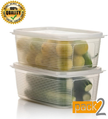 FOREWILD Plastic Fridge Container  - 1800 ml(Pack of 2, Multicolor)