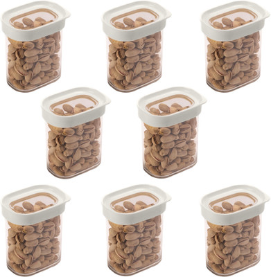 Stacpro Polypropylene, Plastic Grocery Container  - 400 ml(Pack of 8, White)