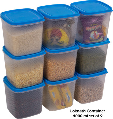 Loknath Plastic Utility Container  - 4000 ml(Pack of 9, Blue)