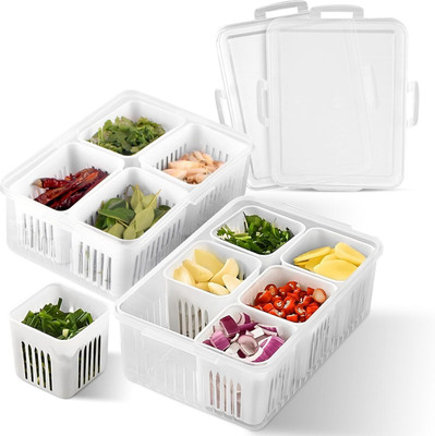 SRBK fashion Plastic Fridge Container  - 7500 ml(Pack of 2, Grey)