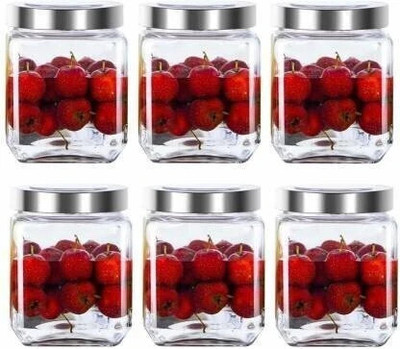 PANEL'S Glass Grocery Container  - 500 ml(Pack of 6, Clear)