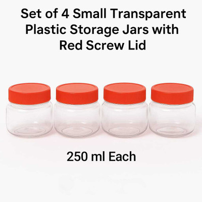 Mno Glass Grocery Container  - 250 ml(Pack of 4, Transparent)